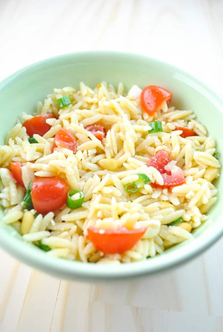 Tomato, Green Onion, and Orzo Salad