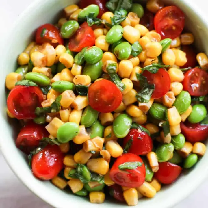 Corn Edamame Salad with Balsamic Vinaigrette