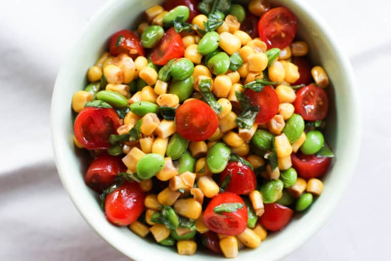 Corn Edamame Salad with Balsamic Vinaigrette