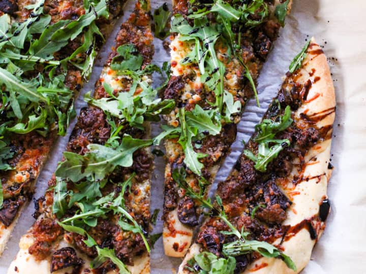 Rustic Pizza With Goat Cheese And Balsamic Reduction The Culinary Compass