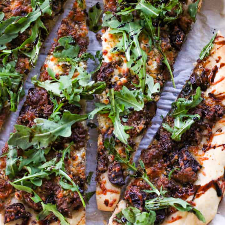 Rustic Pizza with Goat Cheese and Balsamic Reduction