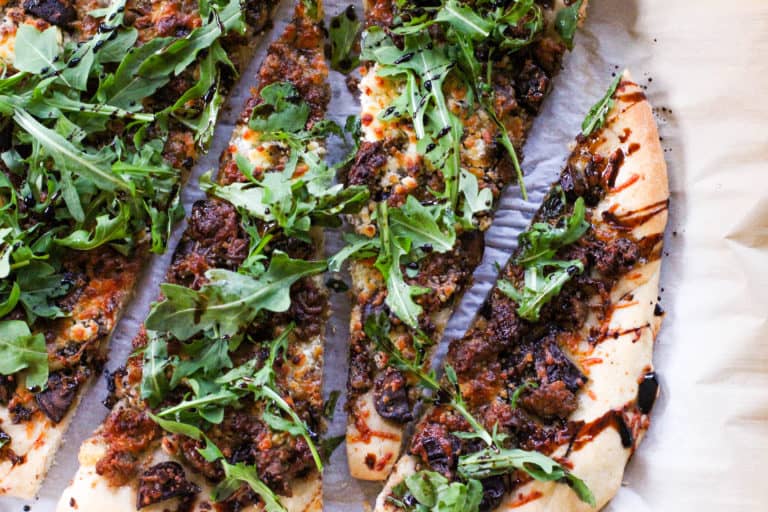 Rustic Pizza with Goat Cheese and Balsamic Reduction