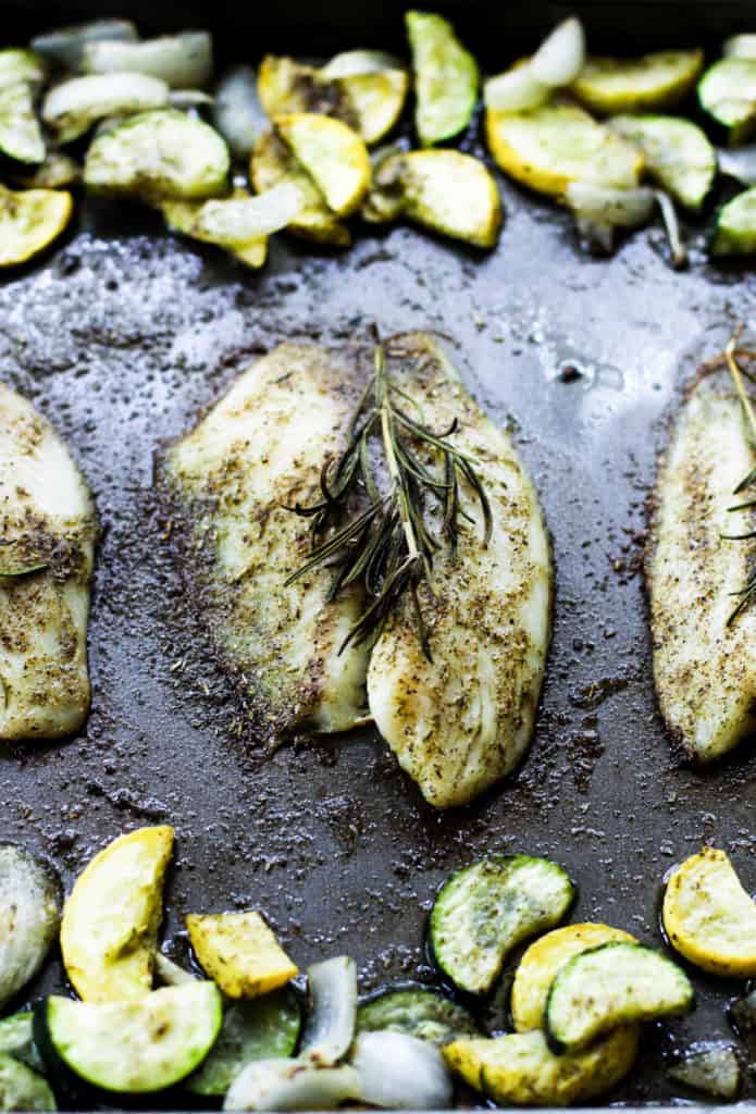 One Pan Herbed Tilapia & Squash | The Culinary Compass