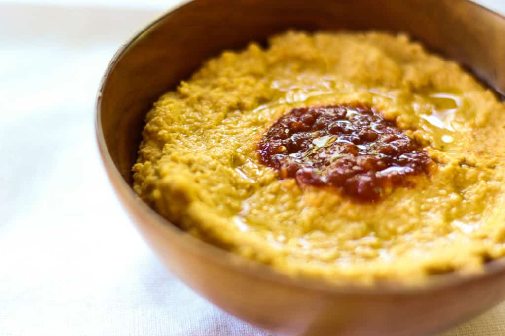 This Sambal Hummus is a simple, but spicy take on the classic!