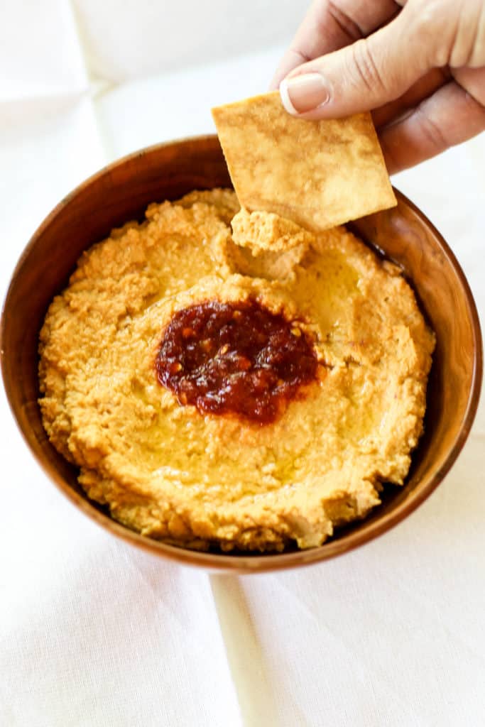 This Sambal Hummus is a simple, but spicy take on the classic!