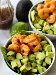 This Spicy Shrimp Salad with Lime Sesame Dressing is so refreshing and simple to throw together!