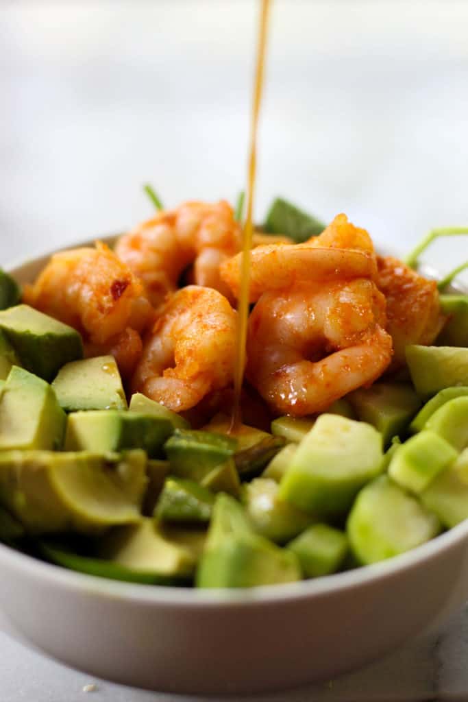  This Spicy Shrimp Salad with Lime Sesame Dressing is so refreshing and simple to throw together! 