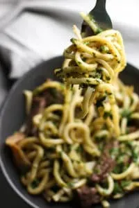 Try this Steak and Udon Noodle Salad with Chimichurri Sauce for a light and refreshing dish!