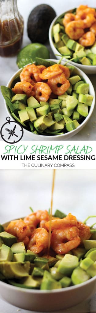 This Spicy Shrimp Salad with Lime Sesame Dressing is so refreshing and simple to throw together!