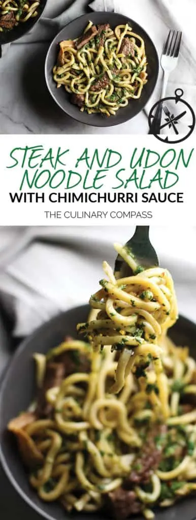 Try this Steak and Udon Noodle Salad with Chimichurri Sauce for a light and refreshing dish!