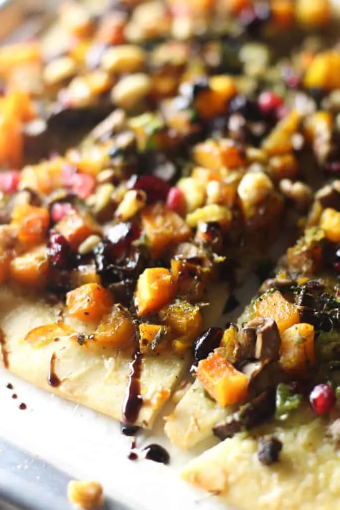 This Fall Veggie Pizza is packed with warm fall flavors and is so easy to make!