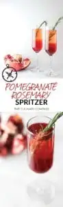 This Pomegranate Rosemary Spritzer is a fruity and herby take on a typical toast!