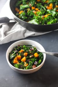 This Roasted Butternut Squash and Kale Salad is so easy to throw together and a perfect salad for cold winter nights!