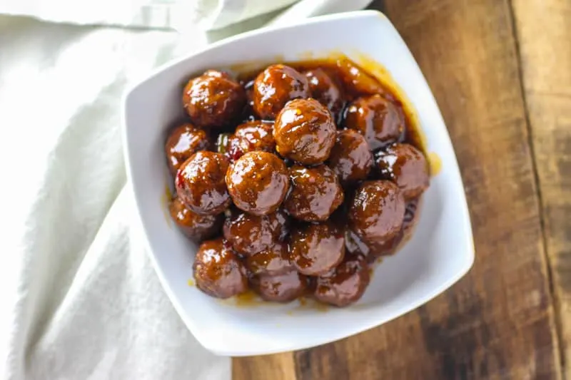 These Chipotle Peach Meatballs have the perfect kick for any occasion and are so easy to make!