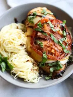 This Baked Chicken Caprese is full of bright summery flavors and is so easy to throw together!