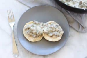 This Turkey Sausage Gravy is so easy to make and perfect for brunch!