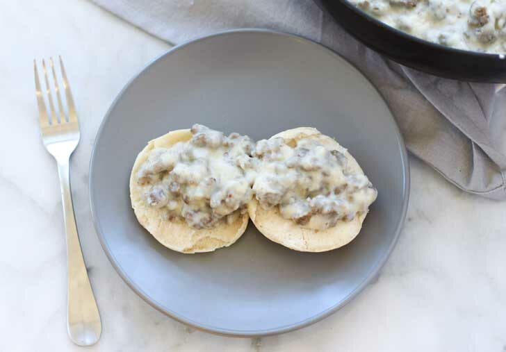 This Turkey Sausage Gravy is so easy to make and perfect for brunch!