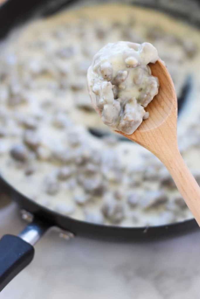 This Turkey Sausage Gravy is so easy to make and perfect for brunch!