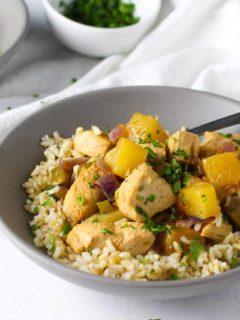 These Pineapple Chicken Meal Prep Bowls are flavorful and perfect to prep for the week!