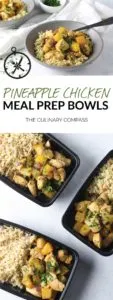 These Pineapple Chicken Meal Prep Bowls are flavorful and perfect to prep for the week!