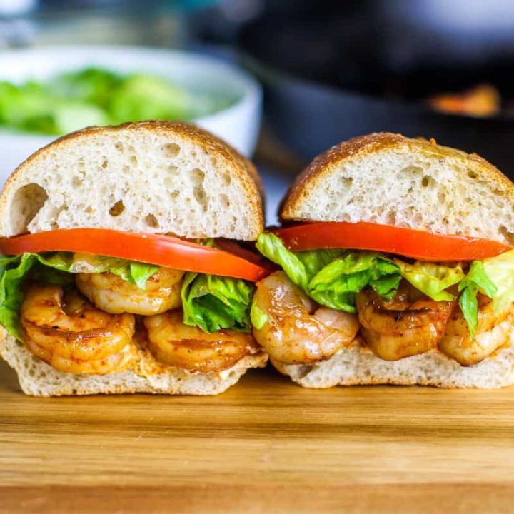 These Skinny Shrimp Po Boys are a lightened up and easy version of the classic!