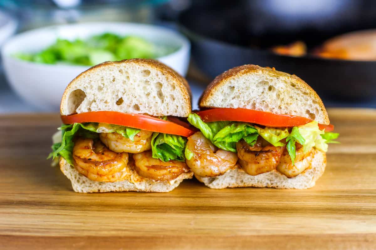 Skinny Shrimp Po Boy - The Culinary Compass