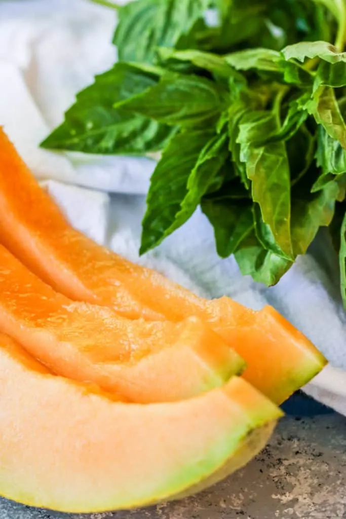 This Cantaloupe Basil Cooler is light, refreshing, and summer in a glass!