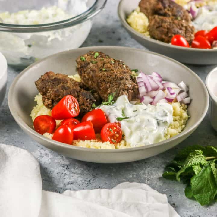 These Aussie Ground Lamb Kofta Bowls are so easy to make and full of flavor!