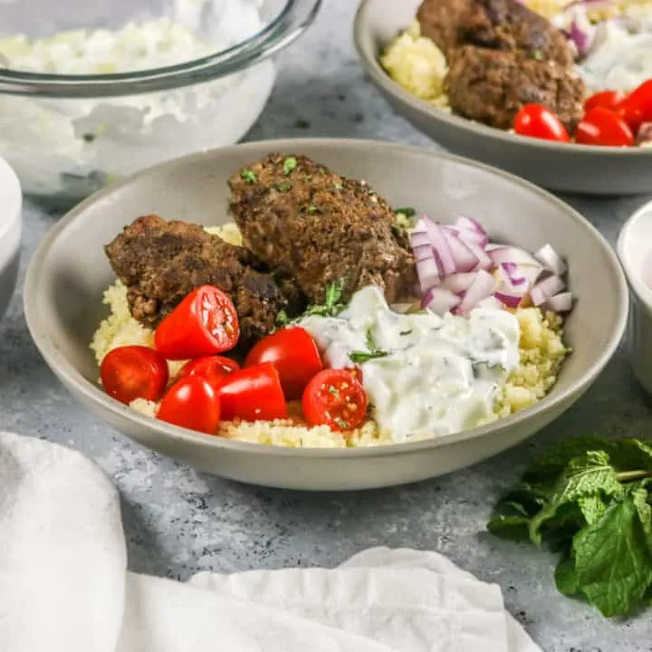 These Aussie Ground Lamb Kofta Bowls are so easy to make and full of flavor!