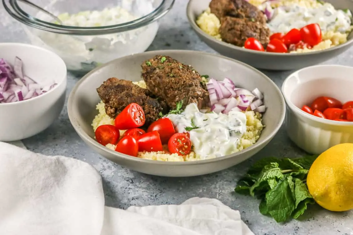 These Aussie Ground Lamb Kofta Bowls are so easy to make and full of flavor!