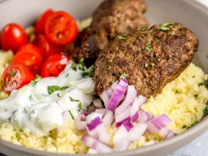 These Aussie Ground Lamb Kofta Bowls are so easy to make and full of flavor!