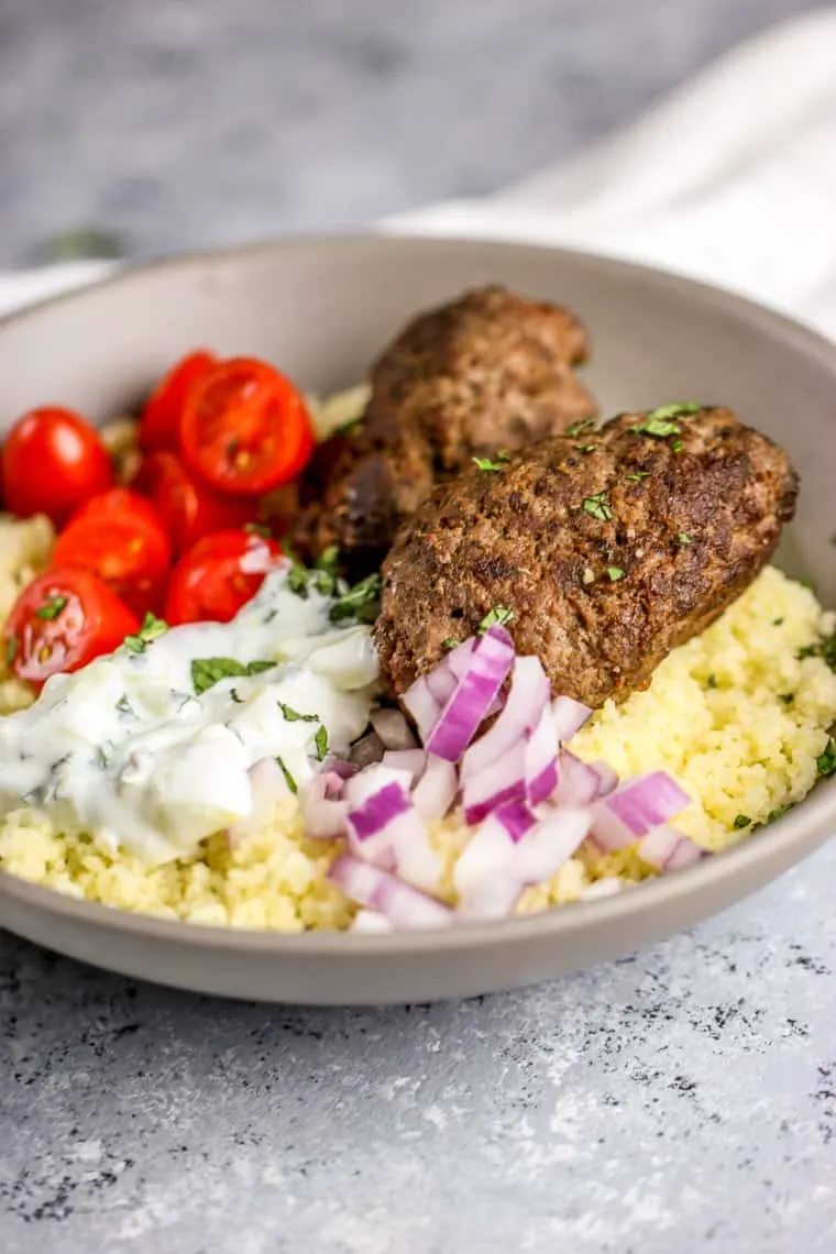 These Aussie Ground Lamb Kofta Bowls are so easy to make and full of flavor!