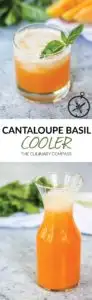 This Cantaloupe Basil Cooler is light, refreshing, and summer in a glass!