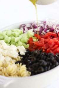 This Greek Pasta Salad is full of refreshing flavors and easy to throw together!