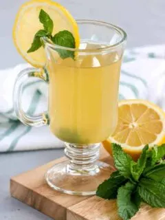 This Mint Hot Toddy is the easiest drink to make to keep cozy on a cold day.