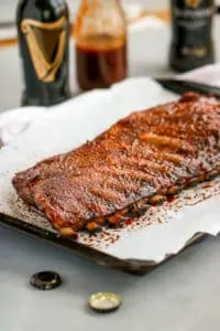 These slow roasted Guinness BBQ Ribs are easy to make and are so tender with many layers of flavors.