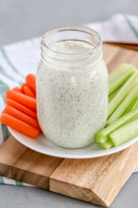 This Greek Yogurt Ranch Dip recipe is a quick and easy way to make a low calorie version of your favorite dip!