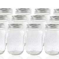 Ball Glass Mason Jar with Lid and Band, Regular Mouth, 12 Jars