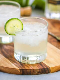 This Cucumber Vodka Elderflower Cocktail is perfect for hot summer nights to keep cool. St. Germain adds a perfect balance to the crisp flavors of cucumber and lime.