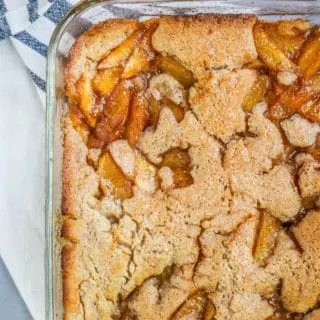 If you’re looking for a recipe for an easy peach cobbler with fresh peaches, look no further! This easy peach cobbler recipe is one that my family has been making forever.