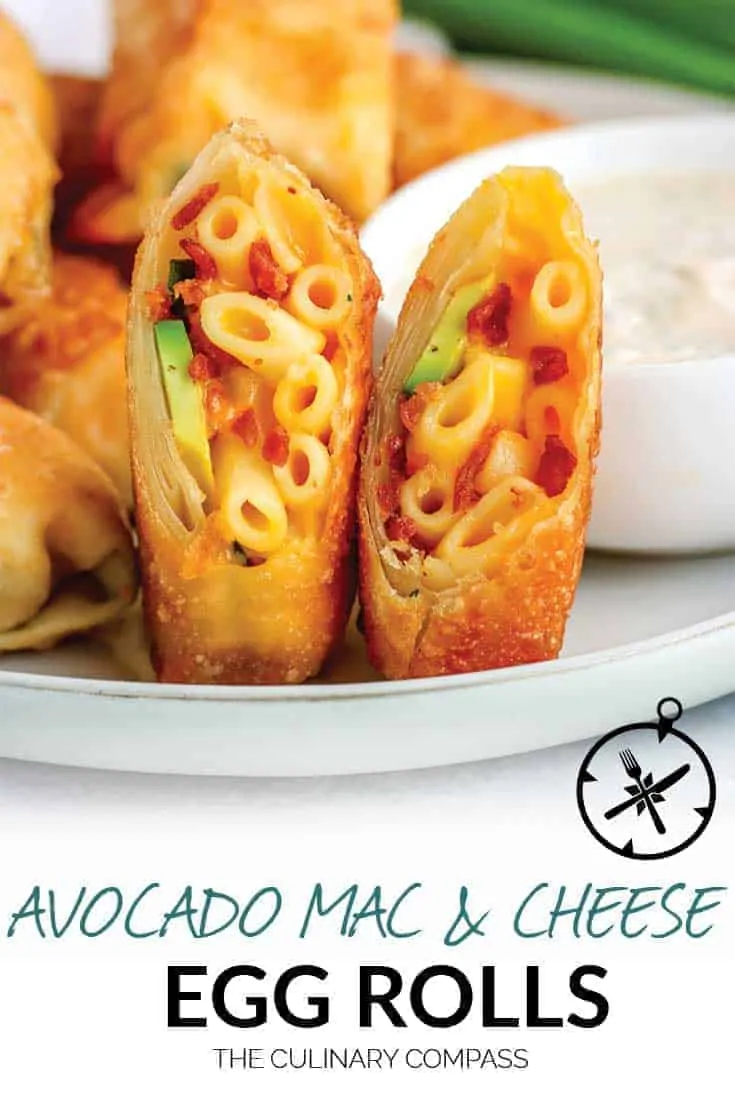 These Avocado, Bacon, Mac and Cheese Egg Rolls will be the hit of your tailgate as the most decadent and flavorful appetizer option!